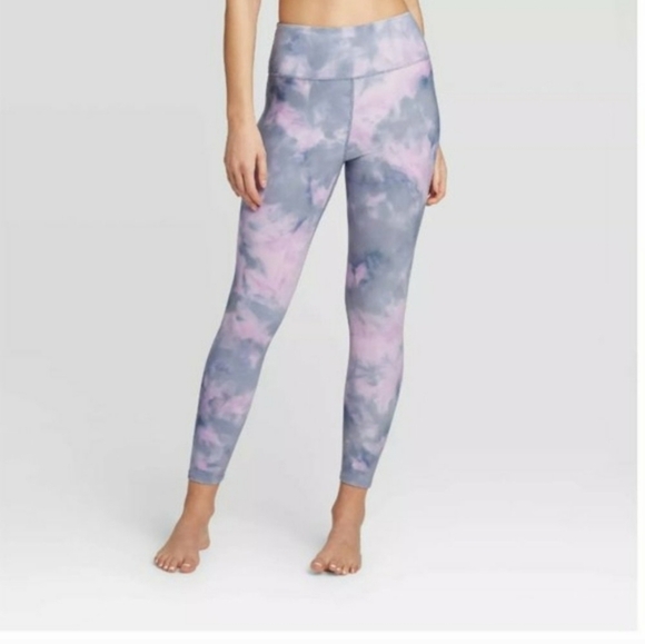 Joy lab Women's Pink Purple Cloud Leggings - Picture 1 of 7